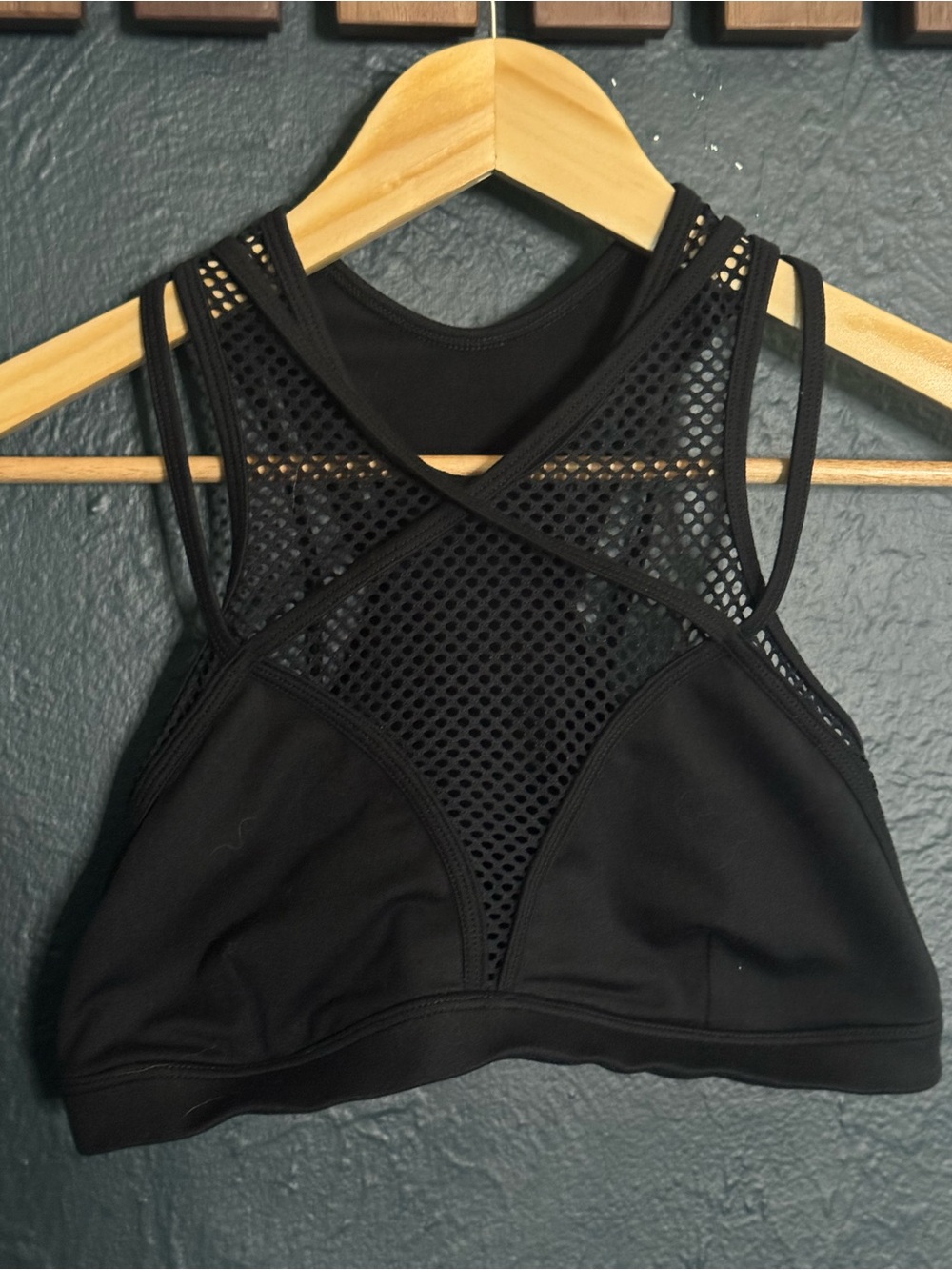 Sexy Bombshell Sportswear black fishnet high-neck sports bra